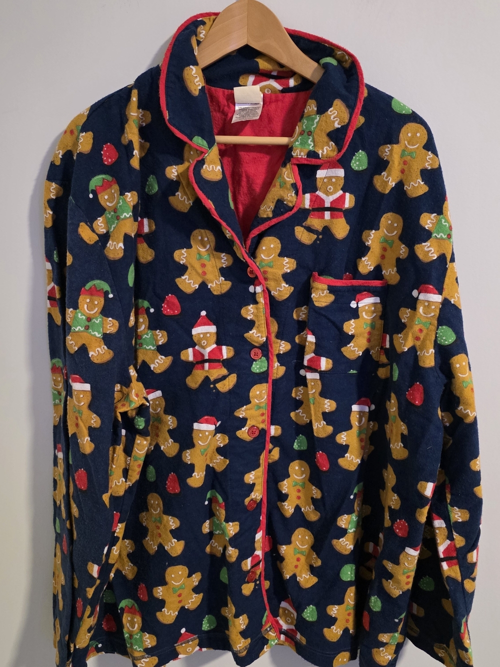 Mite Nite Munki Munki Gingerbread Christmas Pajama Top XXL Holiday